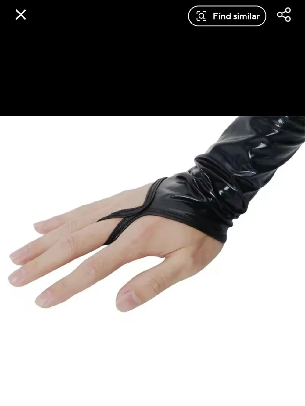 nwot Patent Stretchy Fingerless Long Gloves